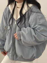 Wendbare Oversize-Fleecejacke mit Kapuze